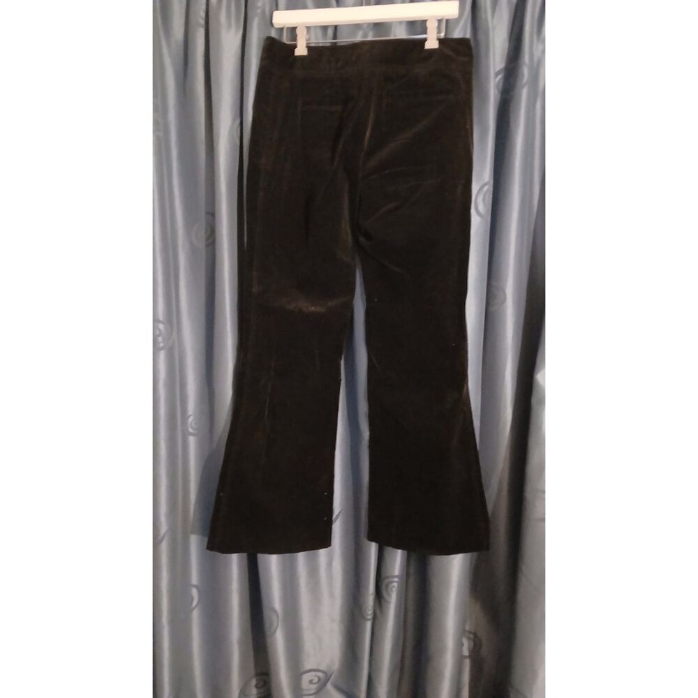 Vintage 'Andrea Becker' Black Velvet Bell Bottom Stretch Trousers - Picture 2 of 7